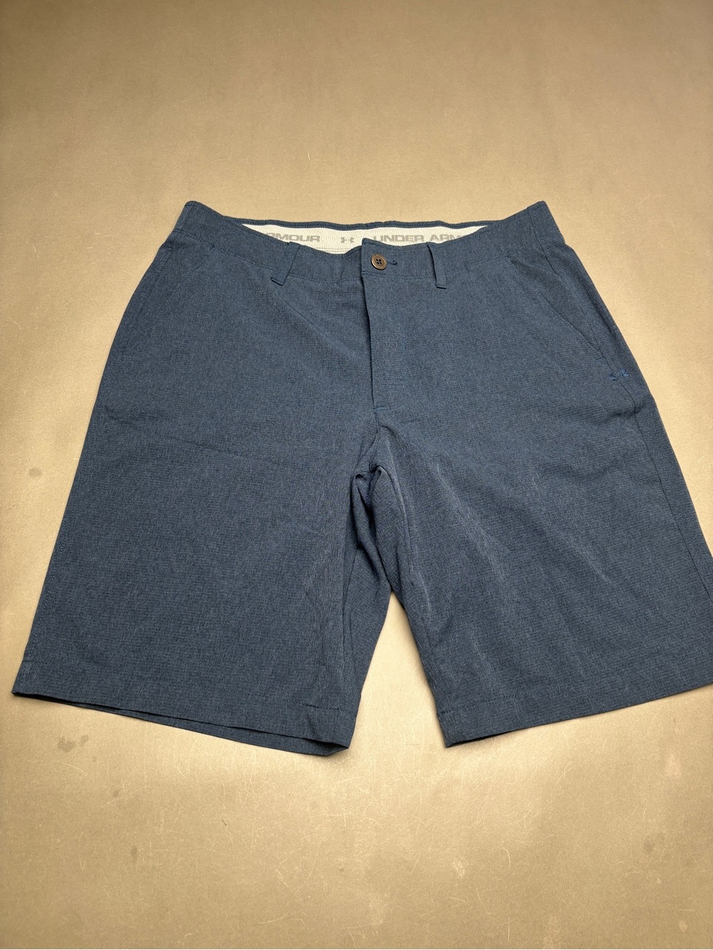 Under Armour Men's Navy Flat-Front Performance Shorts